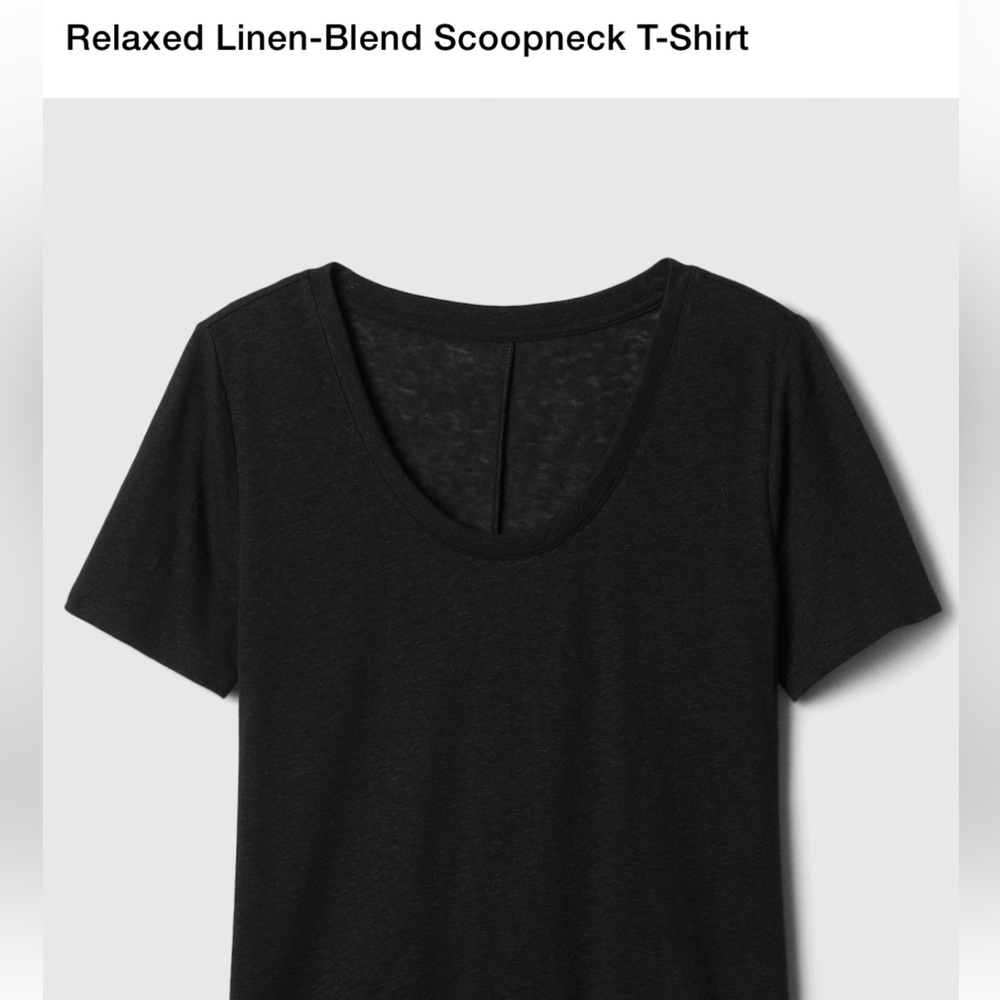 GAP Factory Relaxed Linen-Blend Scoopneck T-Shirt - 739